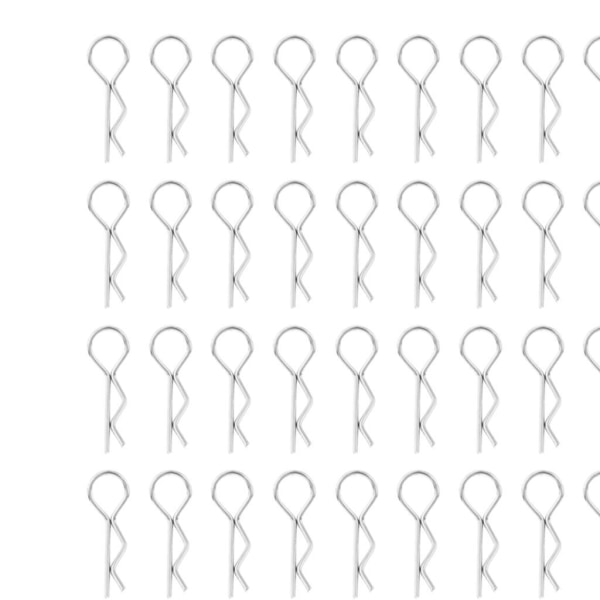1/2/3/5 RC Body Shell Clips R Shape för 1/10 RC racingbil silver length 24mm 1Set