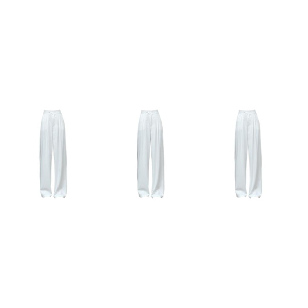 1/2/3/5 Womens Wide Leg Byxor Raka Ben Högmidjat kontor White 4XL 3Set