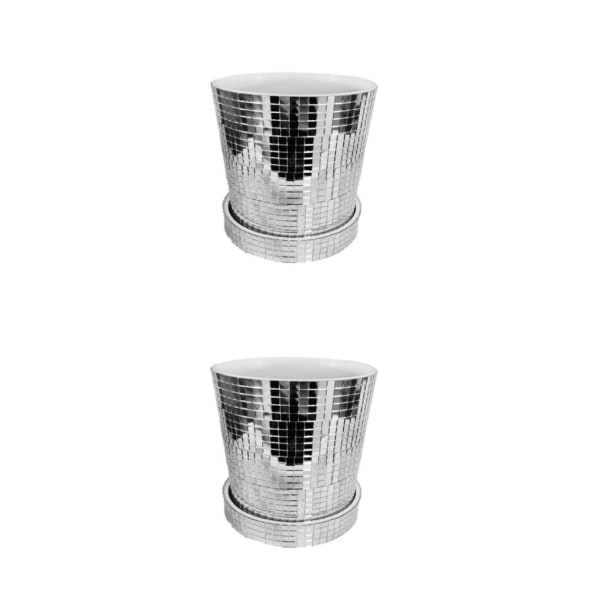 1/2/3 glasspegel lysande keramisk planteringskruka Daglig dekoration 10.5cm 2PCS