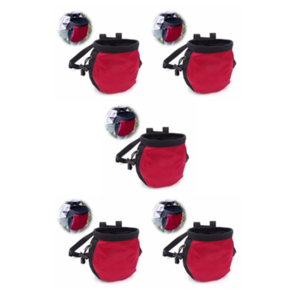 1/2/3/5 Klätterdragsko Magnesia pulversäck Slitstark red black 5Set