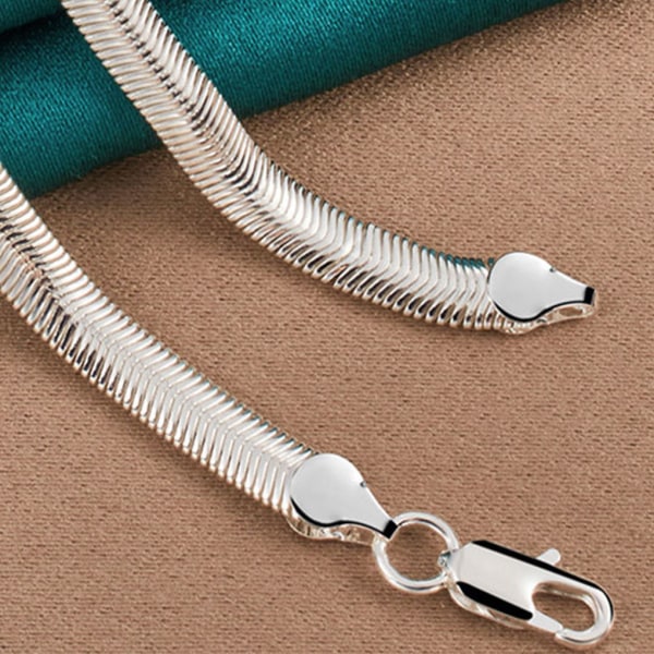 1/2/3/5 Statement-Making Silver Flat Snake Chain Halsband silver 45cm 1Set