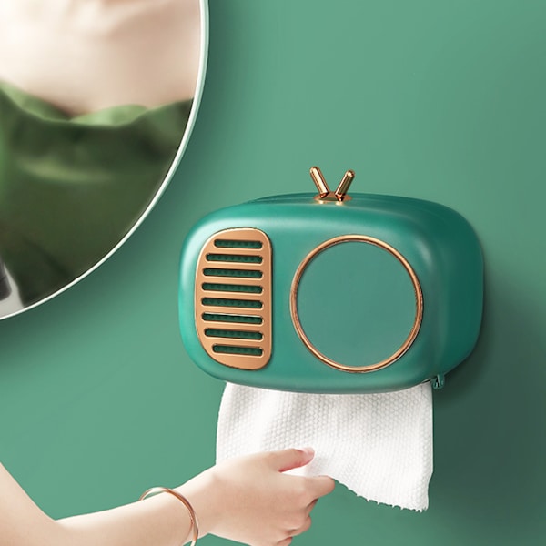 Dispenser Behållare Box Pappershandduk Dispenser för badrum Retro Green