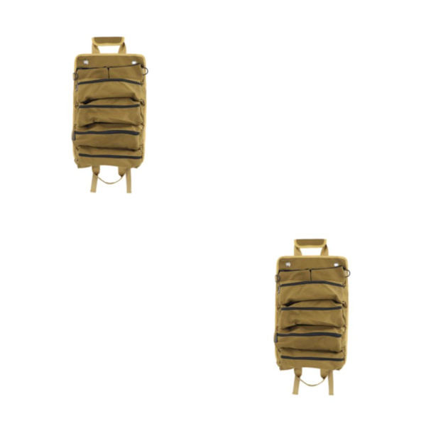 1/2 Heavy Duty Roll up Verktygsväska Med Multi-ficka - Slitstark Och khaki 2PCS