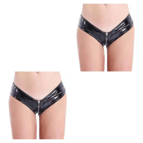 1/2/3/5 Underkläder Butt Briefs Front Open Sexig Nattklubb Tvättbar Black/3XL 2PCS