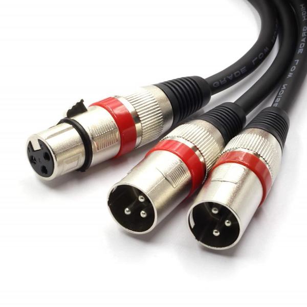 1/2 XLR splitter hona till dubbel hane 3-stift Y-kabelmikrofon 1Set