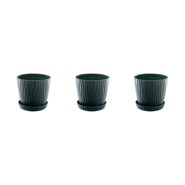 1/2/3/5 lätta och bärbara blomkrukor för inomhus och green L pot+L tray 3Set