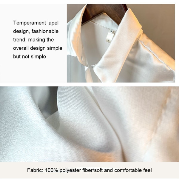 Kvinnor Button-up skjorta Arbetar Lapel Blus Kläder Kläder Champagne Apricot S