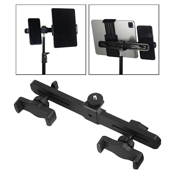 1/2 Phone Tablet Bracket Dubbelklämma Justera för direktsändning dual phone clip Length 10.63 Inch 1Set