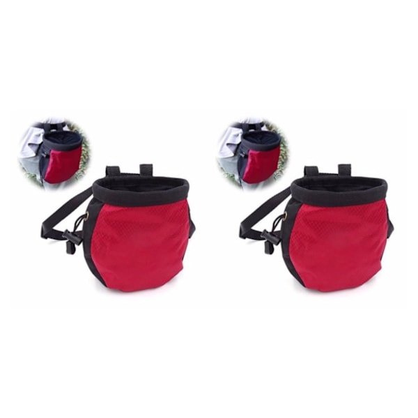 1/2/3/5 Klätterdragsko Magnesia pulversäck Slitstark red black 2Set