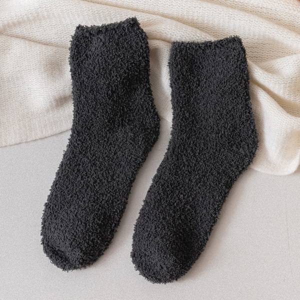 1/2/3/5 10 stycken extra tjocka och elastiska mjuka strumpor Deep Grey 1 Pc