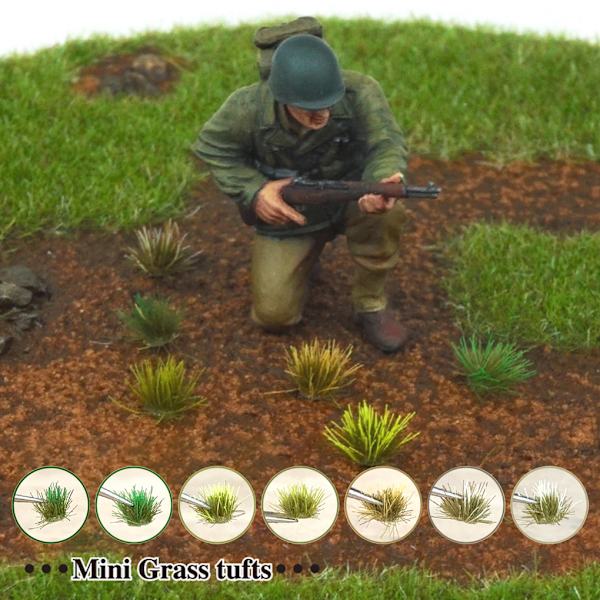 1/2/3/5 Resin Mini Grass Tuft Lågt underhållsminiatyrer Statisk No.4 1Set