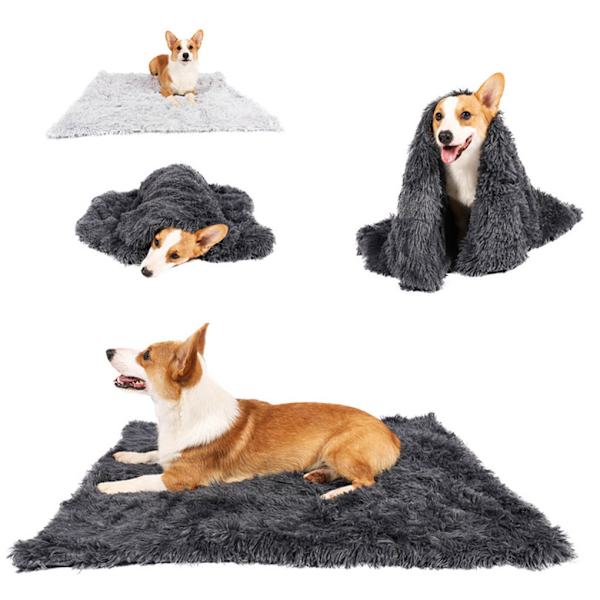 1/2/3 mjukt och bekvämt fluffigt husdjursfilt för hundar och katter light grey L 1Set