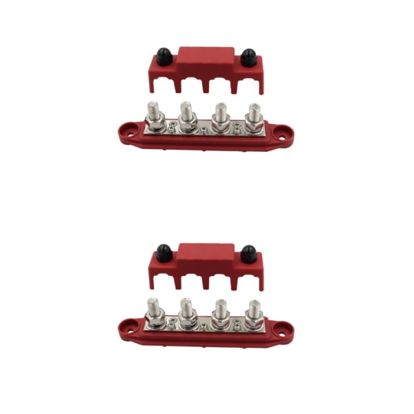 1/2/3 Heavy-Duty Power Distribution Block med cover Red M10 2PCS