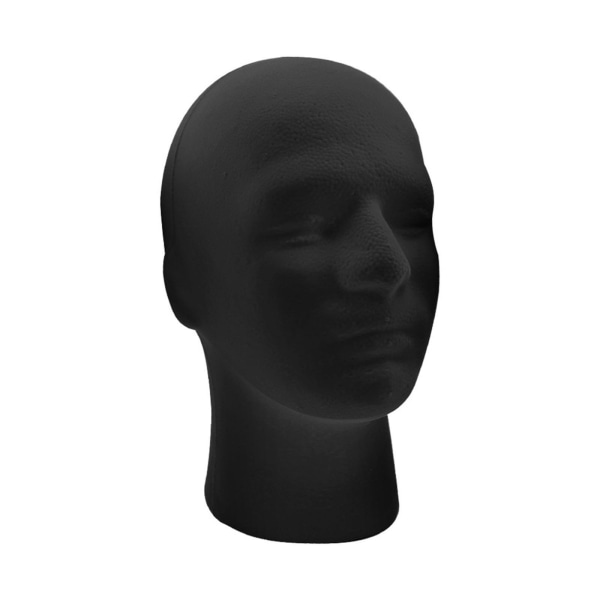 Mannequin Head Rund Base Foam Svart för Display Smycken Bubble Package 54cm