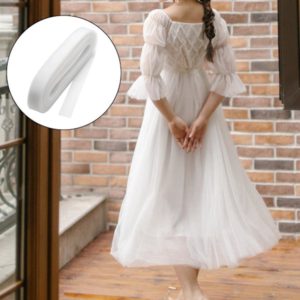 1/2 styv krinolin tagelfläta bröllopsklänning i Millinery White 2.5cm 1Set