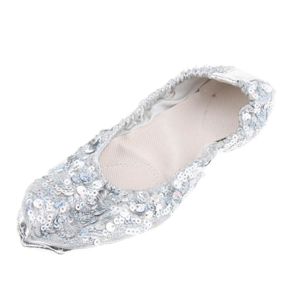 1/2/3/5 Kvinnor Tjej Magdansskor Non- För slip Soft Soles Silver M 1Set