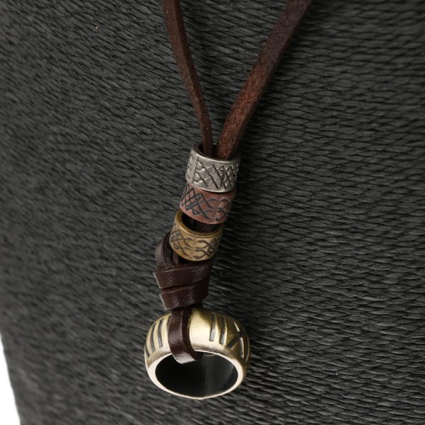 1/2/5 Antik Punk brunt läderhänge justerbart halsband 1Set