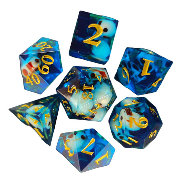 1/2/3/5 7x polyedriska tärningar D4-D20 tärning, för bordsspelsfest Blue 1Set