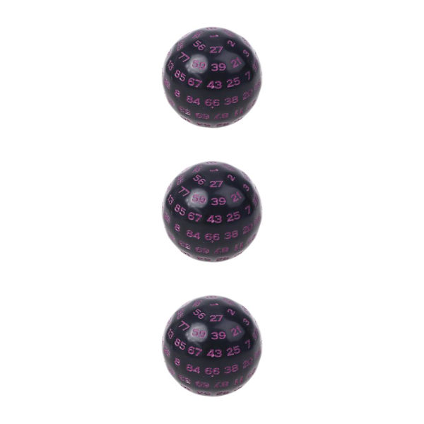 1/3/5 Akryltärningar Spelunderhållning Familjepolyedriska tärningar Black Purple 48mm 3Set