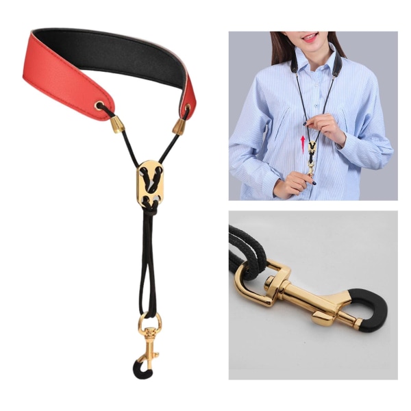 1/2/3 Saxofon Halsrem Vadderad Bekväm för sopran Red 45cm 1Set