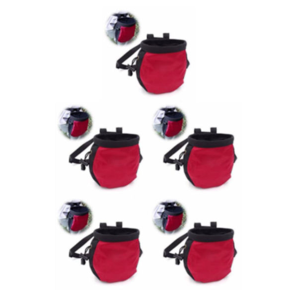 1/2/3/5 Klätterdragsko Magnesia pulversäck Slitstark red black 5Set