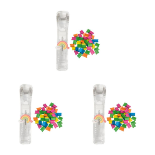 1/2/3 Minihäftapparat Klassrum Liten set Fasta brevpapper Rainbow 11.5 x 2.5cm 3Set