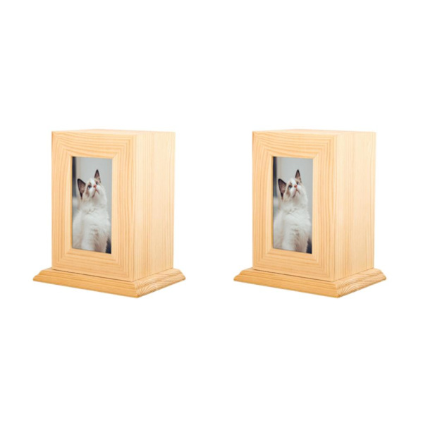 1/2 husdjursurna ask urnor för hundar Casket Memorial Keepsake Light Wood 14 x 10.5 x 17cm 2Set