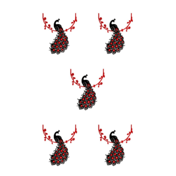 1/5 Kristall Akryl Vackra Peacock 3D väggklistermärken sovrum red 5Set
