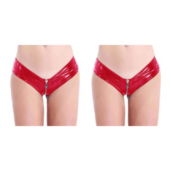 1/2/3/5 Underkläder Butt Briefs Front Open Sexig Nattklubb Tvättbar Red/L 2PCS