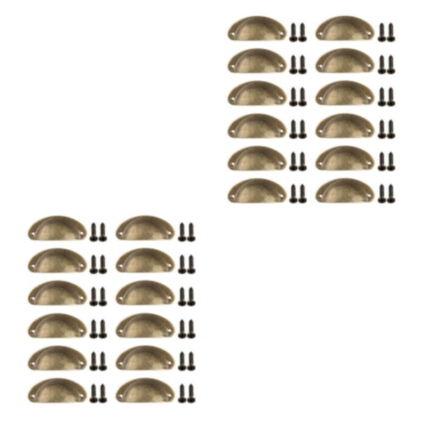 1/2/3/5 12x Koppdrag Skåp Kommod Shell Draw Låda Handtag Yellow Bronze 15x15x5cm 2Set