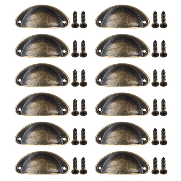1/2/3/5 12x Koppdrag Skåp Kommod Shell Draw Låda Handtag Green Bronze 15x15x5cm 1Set