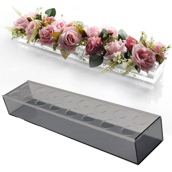 Rektangulär blomstervasprydnad för matbord inomhusväxter grey