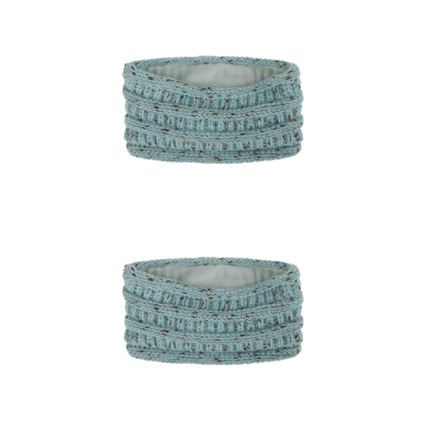 1/2/3/5 Fashionabla multifunktionella stickade pannband för kvinnor light blue 2Set