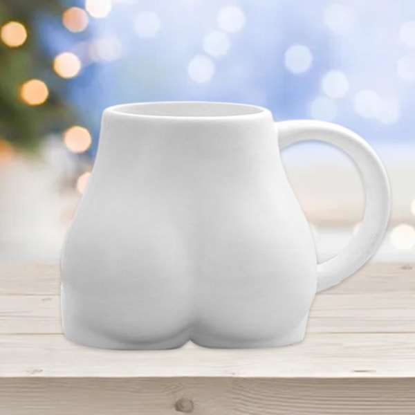 1/2 300 ml keramisk kaffemugg Ass Butt Shape Coffee Novelty white 12x9x6cm 1Set