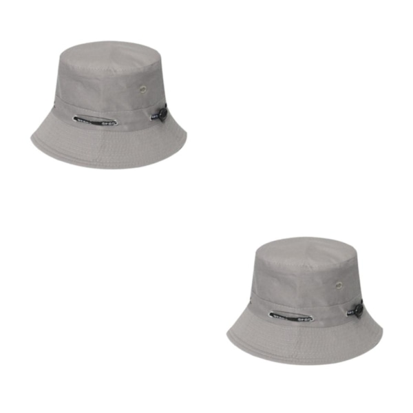 1/2/3/5 Bekväm och andningsbar fiskarehatt för sol gray 58cm 2PCS