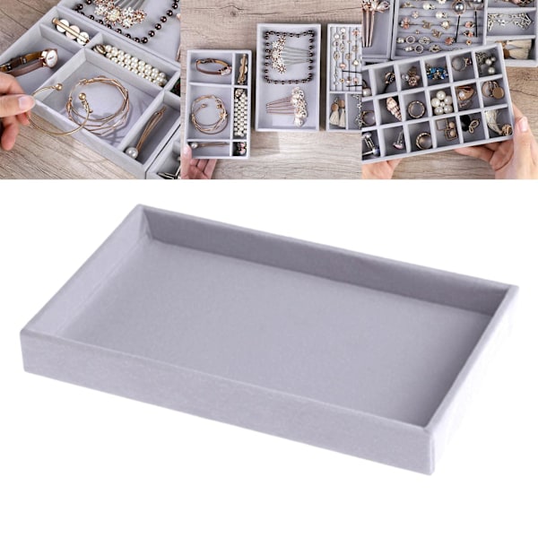 1/2/3/5 Stapelbar smyckesbricka Multipurpose Portable Velvet för Empty Tray Style A 5Set