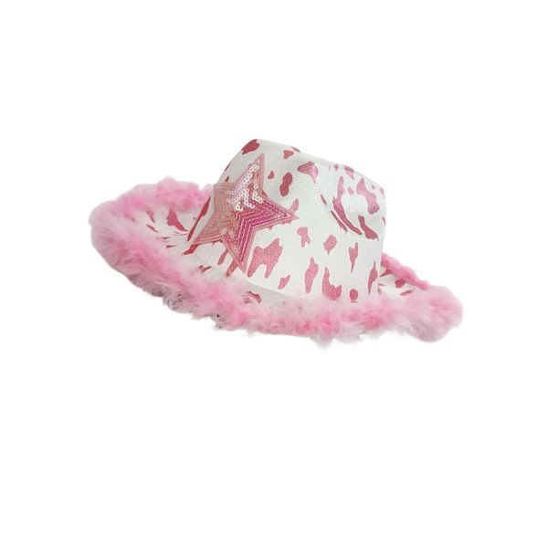 Nyhet Cowboyhatt Dam Cowgirlhatt för förlovningsfest Fancy Pink Cowboy hat