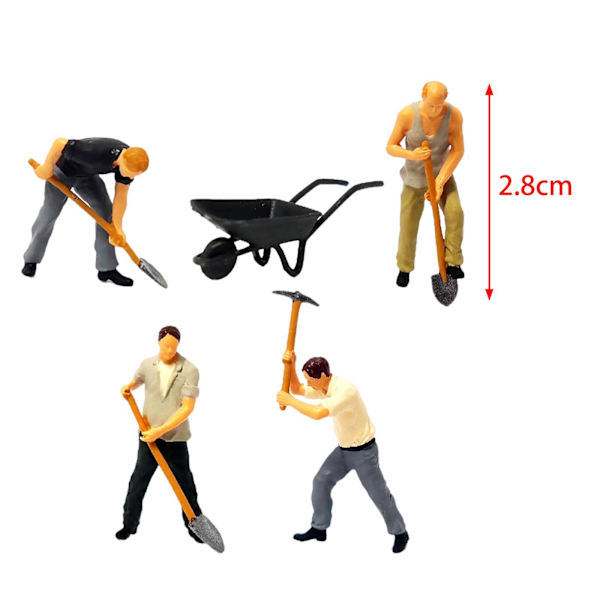 1/2/3/5 Realistiska 1/64 målade figurer för DIY-projekt Sand 1:64 5Set