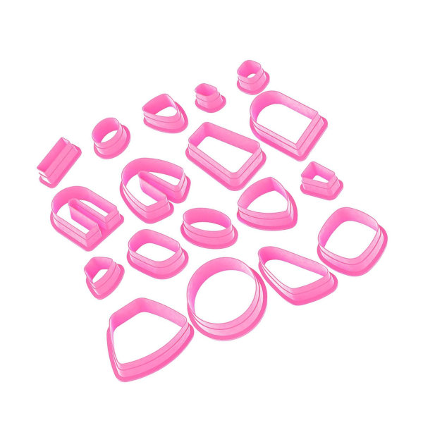 1/3/5 Plast Polymer Clay Cutters Örhängen gör kit former Pink 18 Pcs 1Set