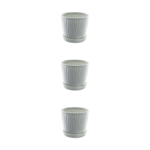 1/2/3/5 lätta och bärbara blomkrukor för inomhus och light gray S pot+S tray 3Set