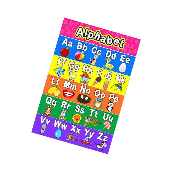 1/2/3 färgglad pedagogisk affisch för klassrum för förskolebarn Alphabet 2Set