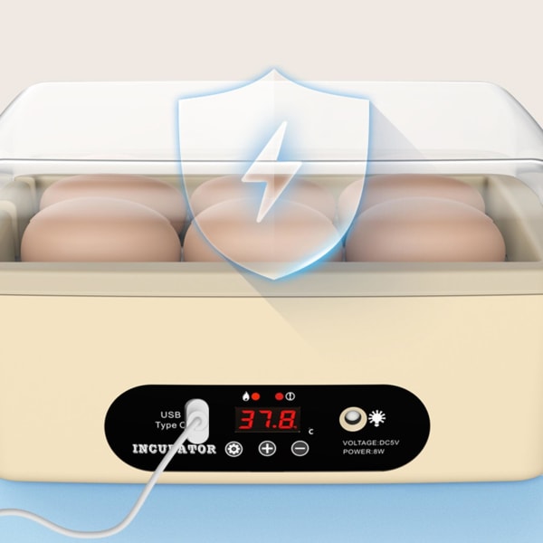 Desktop Digital Egg Incubator Egg Turner Fjäderfä kläckare för 5 Manual Egg Turning