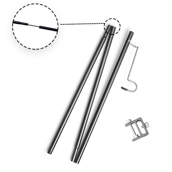 1/2 utomhusläger fällbar lampstolpe hängande ljushållare Black 100cm 1Set