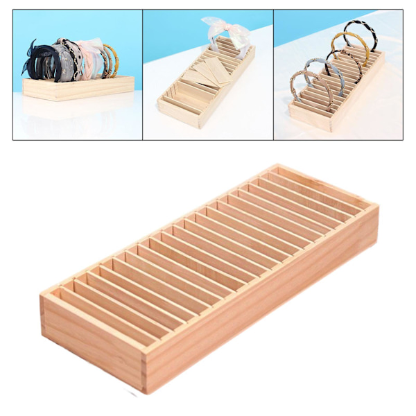 Trä Pannband Hållare Armband Förvaring Display Box Lättvikt