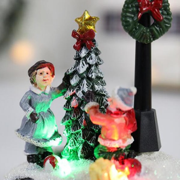 1/2/5 Jul Mini LED Hus Upplyst För Atmosfär Christmas tree street lamp 1Set
