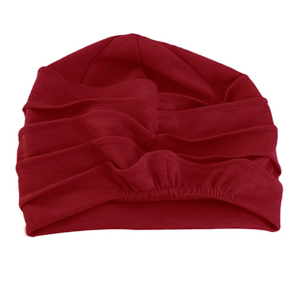 1/2/3/5 Cap Bomullshuvud För Cover Håravfall Mjuk Purplish Red 56-58cm 1Set