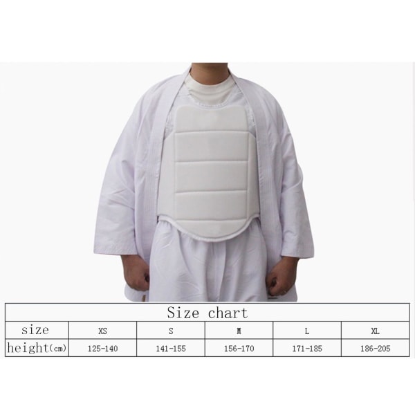 1/5 Karate Chest Protector Chest Guard Rib För Shield Armor White XS 1 Pc