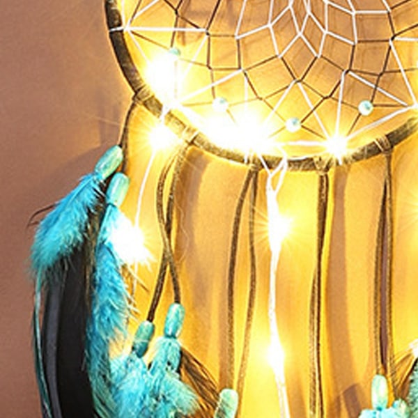 1/2 Bohemian För Dream Catcher Fjäder Vägghängande With Light Length 50cm 1Set