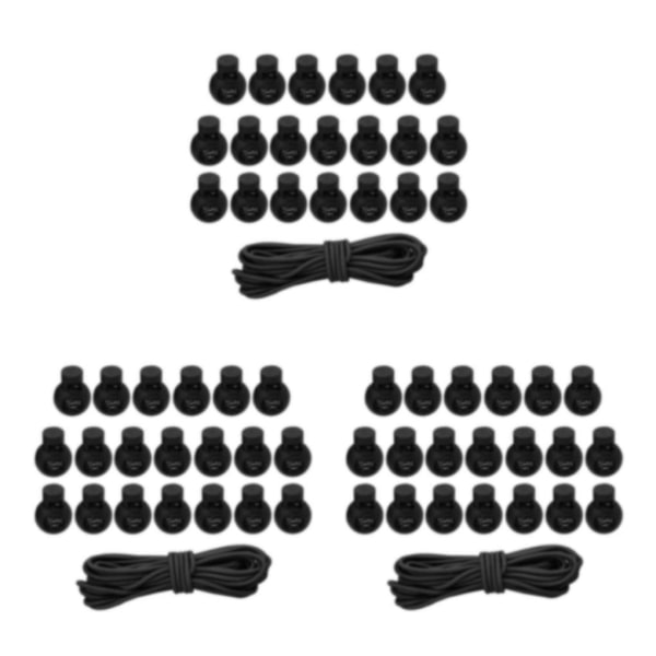 1/2/3/5 20st plastsnörelås Ändfjäderbelastad slider + För Black Style 4 3Set