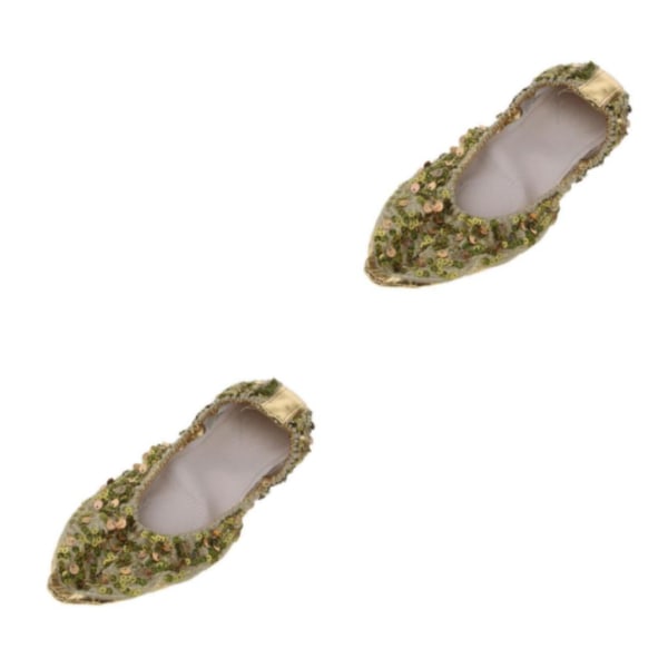 1/2/3/5 Kvinnor Tjej Magdansskor Non- För slip Soft Soles Gold M 2Set